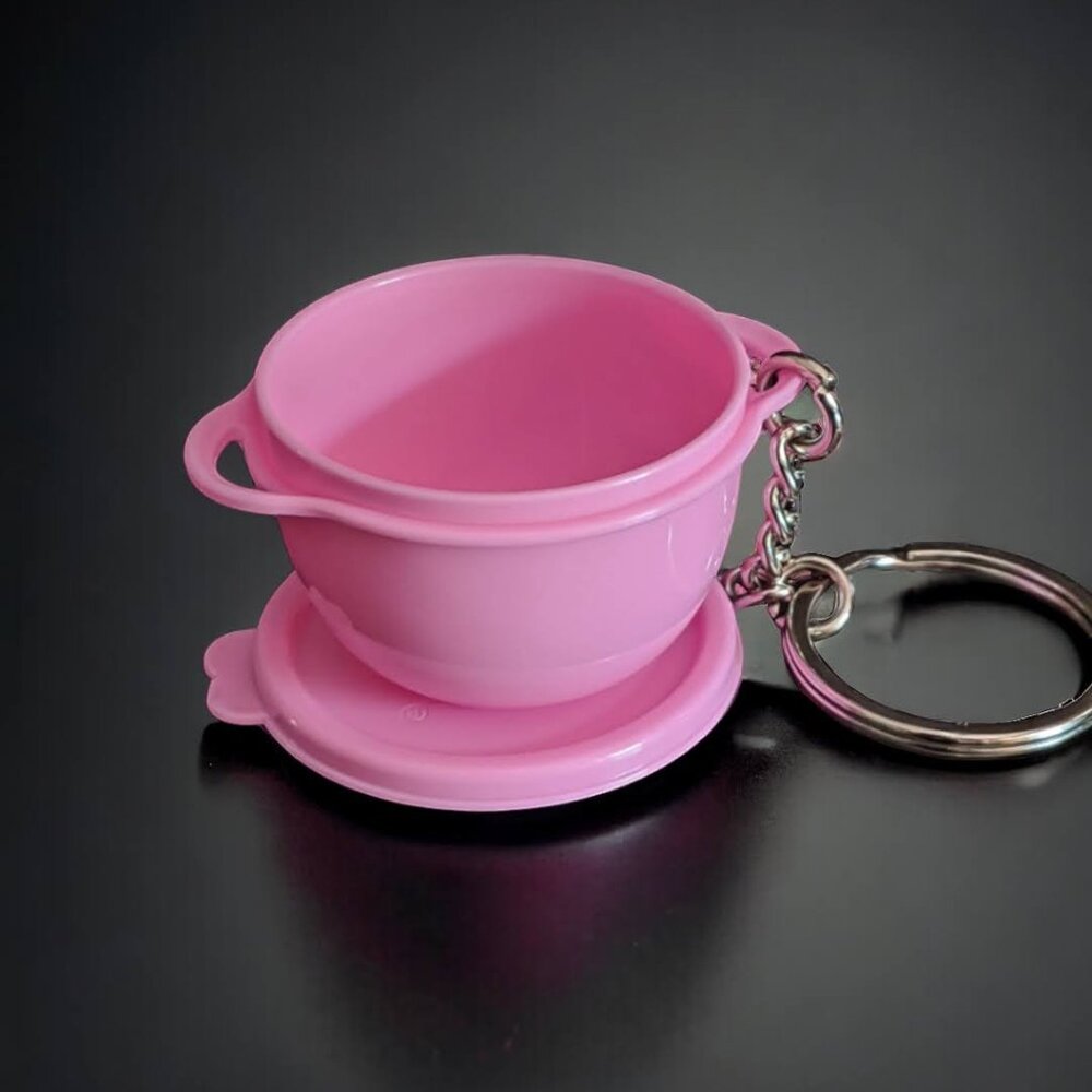 Tupperware Mini Thatsa Bowl Keychain Pink Color New